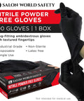 Black Nitrile Disposable Gloves 5 Mil Small Box Of 100 Latex Free Textured Grippy Pro Grade Ambidextrous Comfort Fit