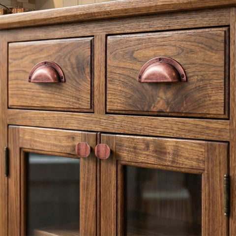 Hella Sturdy Drop Dead Gorgeous Antique Copper Cabinet Cup Pulls Solid Zinc Alloy Handle Kit With Screws For Kitchen Drawer Cupboard Wardrobe Furniture Refresh on wooden cabinet.