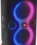 PartyBox 110 Portable Party Speaker With Built In Lights And Deep Bass 160W Power shown with LED light display