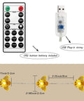 Bee String Lights 40 LED With Remote, 8 Modes, USB Powered Waterproof Fairy Lights with timer and remote control