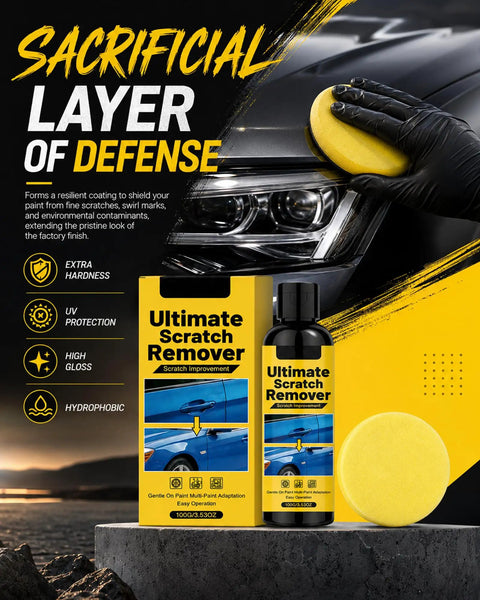 Ultimate Scratch Remover kit with foam applicator for deep scratch repair and shine on every auto paint.