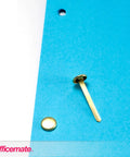 Score Some Top Shelf Brass Plated Paper Fasteners Boasting Razor Sharp Tips And Rock Solid Shanks That Slide Through Stacks Effortlessly A One Hundred Piece Box handles blue paper with brass fastener.
