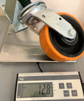 Heavy Duty 6X2 Inch Gate Caster With Spring Suspension and Full 360 Degree Swivel Wheel, mounted with weight of 12.8 kg.