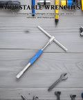 Heavy Duty Ratcheting T Handle Hex Socket Wrench Built Like A Tank For Daily Garage Tune Ups Quick Angle Shift Smooth Grip Fix Your Ride Auto Tool on wooden surface with assorted tools.