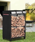 Heavy-Duty 600D Waterproof Firewood Rack Cover For 2-Tier Racks Up To 17 Inches Wide Outdoor Wood Storage Shield in garden