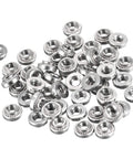 Top Shelf Heavy Duty Self Clinching Nuts Size 6 32 Thread X 0 12 Inch Stainless Steel Rivet Nut scattered on white background.