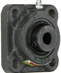 Tough As Nails 4 Bolt Cast Iron Flange Unit Half Inch Bore Ball Bearing Setscrew Locking Collar view with regreasable felt seal.