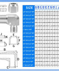 Rugged 304 Stainless Steel Three Eighths Inch OD To Three Eighths Inch NPT Male 90 Degree Elbow Compression Tube Fitting 2-Pack