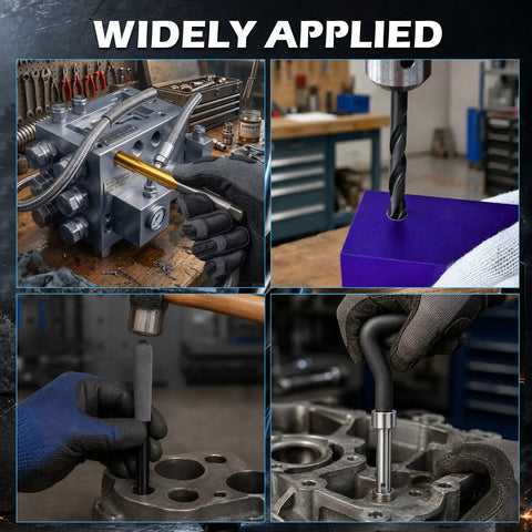 Complete Sae And Metric Thread Repair Kit With Hss Drill Bits Taps And Heavy Duty Stainless Inserts for auto parts repairs.