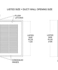 Fits 16x25 Duct Opening Return Air Grille With Filter Included And Removable Door Steel White Vent Cover diagram