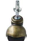 Four Pack Two Inch Antique Gold Ball Casters With Wood Stem Socket For Heavy Duty Sofa Table And Chair Furniture Swap Out Smooth Rolling Gliders Upgrade Hardware Kit close-up showing antique gold finish and black wheel.