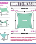 Diagram showing installation and measurement guide for 10x20 Grey Sun Shade Sail UPF50 Rectangle Canopy in green with tension points.