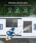 N Type 100W Solar Panel With 25 Percent Efficiency Monocrystalline PV Module installed on RV roof in outdoor setting