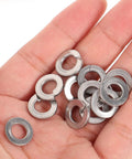 Premium Heavy Duty Stainless Steel Spring Lock Washers Rust Proof Hardware Kit in hand, showcasing corrosion-proof washers.