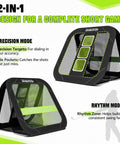 Two In One Golf Chipping Practice Net For Backyard Foldable Two And A Half Feet Includes Ground Stakes Storage Bag And Illustrated Guide A Dope Gift For Men And Women Who Love Golf Accessories, showing precision mode with side pockets and rhythm mode for swing feel, 31x30 inches.