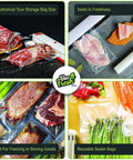 Straight Up Heavy Duty Vacuum Sealer Rolls Fifteen Inches Wide By Fifty Feet Long Three Half Mil Thickness Two Pack for meal prep.