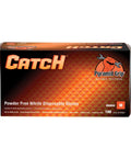 Box of ProWorks Catch Disposable Nitrile Gloves 9 Mil Heavy Duty Work Gloves With Raised Pyramid Grip And Textured Palm For Superior Grip Latex Free Powder Free Pack Of 100 Medium Orange.