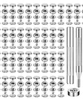 Top Shelf 50 Pair Leather Snap Fastener Kit 10Mm Silver Metal Snaps Straight Up including tools and fasteners arranged neatly.