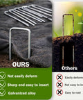 200 Pack Landscape Staples Garden Stakes 6 Inch 11 Gauge Galvanized Ground Pins for Weed Barrier Irrigation Tubing and Lawn Decor Heavy Duty Anti Rust Construction comparison