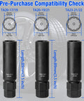 Beefed Up 10 Spline Lug Nut Socket With Key Set 2.9mm Wall Resists Cracks Breaks Easy Swap Compatible With Ta23 21 22 Ta20 Replacement Tools Garage Grade Wrench Bar Set. Compatibility chart with sizes and measurements.
