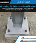 Half Inch By Ten Inch Threaded Concrete Anchor L Bolts With Nuts And Washers Included Hot Dipped Galvanized for sill plate installation