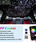6W Sound Activated 550pcs Fiber Optic Car Star Ceiling Lights Kit With 9.8ft 0.03in Fibers, App control with interface