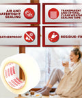 Transparent Window Weather Stripping Tape 2 Inch By 30 Yard Pack Three No Residue Insulation Seal for Windows product display