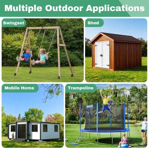 26 Inch Heavy Duty Ground Anchors Screw In For Mobile Homes Sheds Fences Swing Sets Trampolines And Carports Complete Anchor Kit With L Bracket And Drill Adapter For Easy Install And Maximum Wind Security