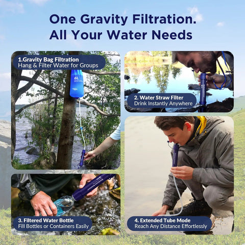 Outdoor use of 6L Gravity Water Filter System For Camping And Group Trips For The Crew NSF Tested And Certified Emergency Prep Ready