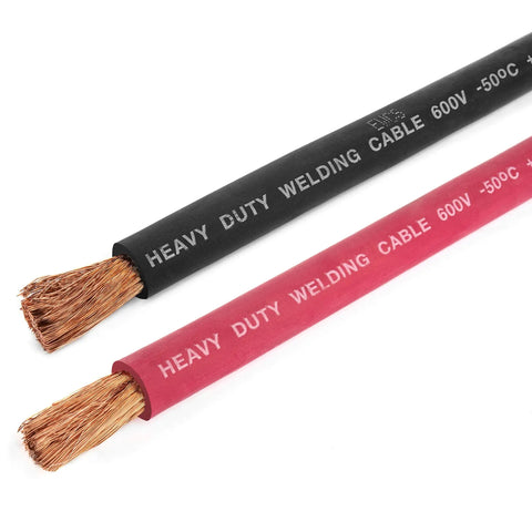 4 Gauge Pro Grade Extra Flexible Welding Cable 600 Volt 20 Feet Black And Red Built To Last Sunlight Resistant Water Resistant Highly Flexible Copper Stranding 30 Gauge Ships As A Coil.