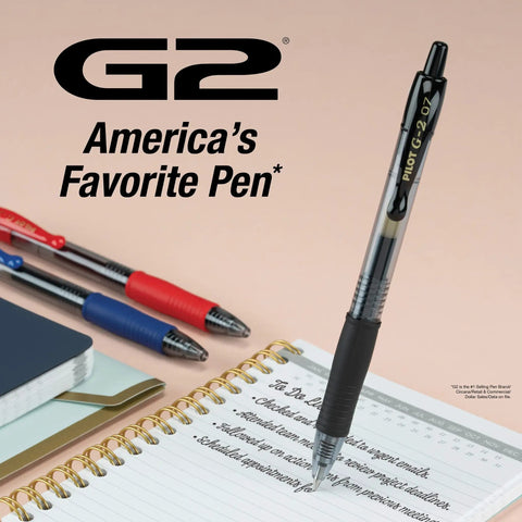 No Mess Smooth Writing Gel Pens Fine Point 0.7mm Black Ink 12 Pack Long Lasting Office Supplies For Note Taking on notebook.