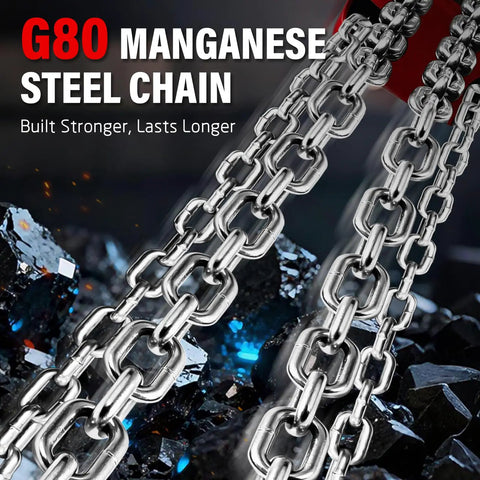 G80 manganese steel chain for Half Ton Hand Chain Hoist For Garage And DIY Lifting, Compact Lightweight Manual Chain Block