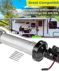 Rock Solid Right Hand Torsion Assembly For Power Patio RV Awning Motor 12V DC Extension Drive Black Drop In Replacement with components.