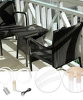 Portable Slick Sump Pump With Reliable Usb C Power For No Sweat Balcony Drainage next to outdoor furniture on a balcony.