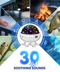 All In One Outdoor Speaker Sleep Sound Machine With Projector Star Light, 30 Soothing Sounds White Noise For Sleep display