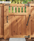Heavy Duty 12 Inch Self Closing Gate Spring With Adjustable Tool For Outdoor Wood And Vinyl Fences on wooden fence.