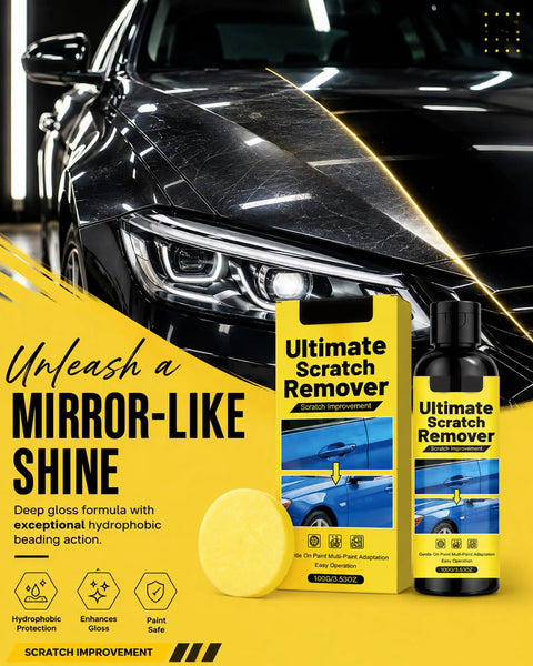 Slick Scratch Eraser Paste And Smooth Operator Polishing Kit For Fast Deep Scratch Repair And Showroom Ready Shine On Every Auto Paint and Road Rash Scuffs with sponge and bottle.