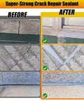 Before and after using Self Leveling Concrete Crack Filler Quick Cure Cement Sealant For Driveways Patios Easy Fix Gray waterproof outdoor joint caulk.
