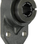 Tough As Nails Cast Iron Flange Mount Ball Bearing Unit with detailed view of three bolt bracket and collar design.