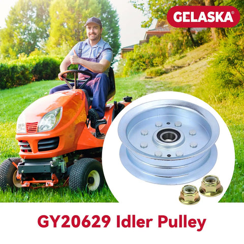 Heavy Duty Idler Pulley Replacement For John Deere And Cub Cadet Lawn Mowers Fits GY20629 with nuts for installation.