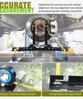 Pro Wheel Alignment Tool Plates Kit For Quick Front End Toe Check With Slick Slip On Brake Caliper Adapters measuring accuracy with tape.