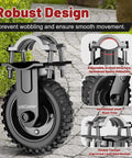 Heavy Duty Gate Wheel For Metal Gates And Fences, Eight Inch Gate Caster Fits One And A Quarter To Two And A Quarter Inch, anti slip rubber tread