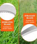 Stand Up Weeding Sickle With Adjustable Long Handle Stainless Steel Double Serrated Blade Grass Sickle Blade Types