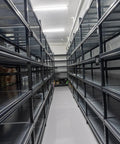 Heavy Duty T Slot 2060 Aluminum Extrusion Profile 400Mm X 60Mm shelves in a warehouse setting with ample storage space.