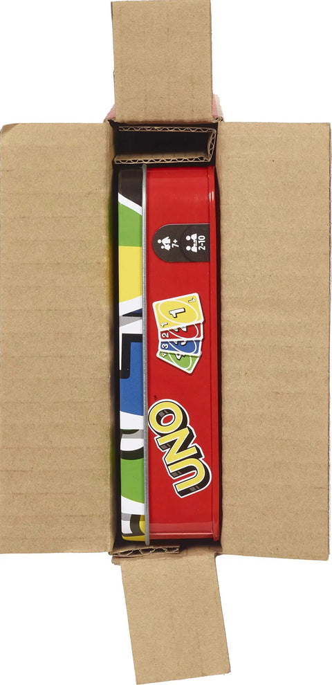 Total Kick Back Uno Card Game For Weekend Hangouts, Family Friendly Classic Party Deck in cardboard packaging.