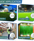 Badass 400W LED Flood Light 40000 Lumens Cool White Stadium Yard Lighting IP67 All Weather used in garden and sports courts.