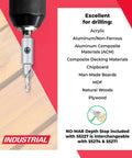 Carbide Tipped Countersink Drill Bit Set With Ball Bearing Guide AMS-628 6-Piece For Wood Plastic Aluminum Acrylic