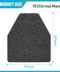 Gray mat from 15 Pack Urinal Mats For Men Non Slip Urinal Floor Mats For Commercial Use Highly Absorbent Waterproof Backing TPR Grippy Bathroom
