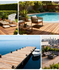 Decks installed with Hidden Deck Fasteners Kit For Composite Decking With Nylon Clips And 316 Stainless Steel Screws And Installation Tool.