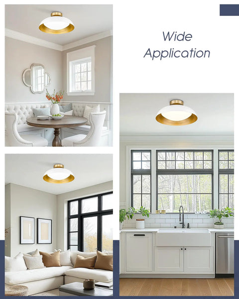 Interior view featuring 16-Inch LED Flush Mount Ceiling Light With White And Gold Finish, versatile for living room, kitchen, and dining area.